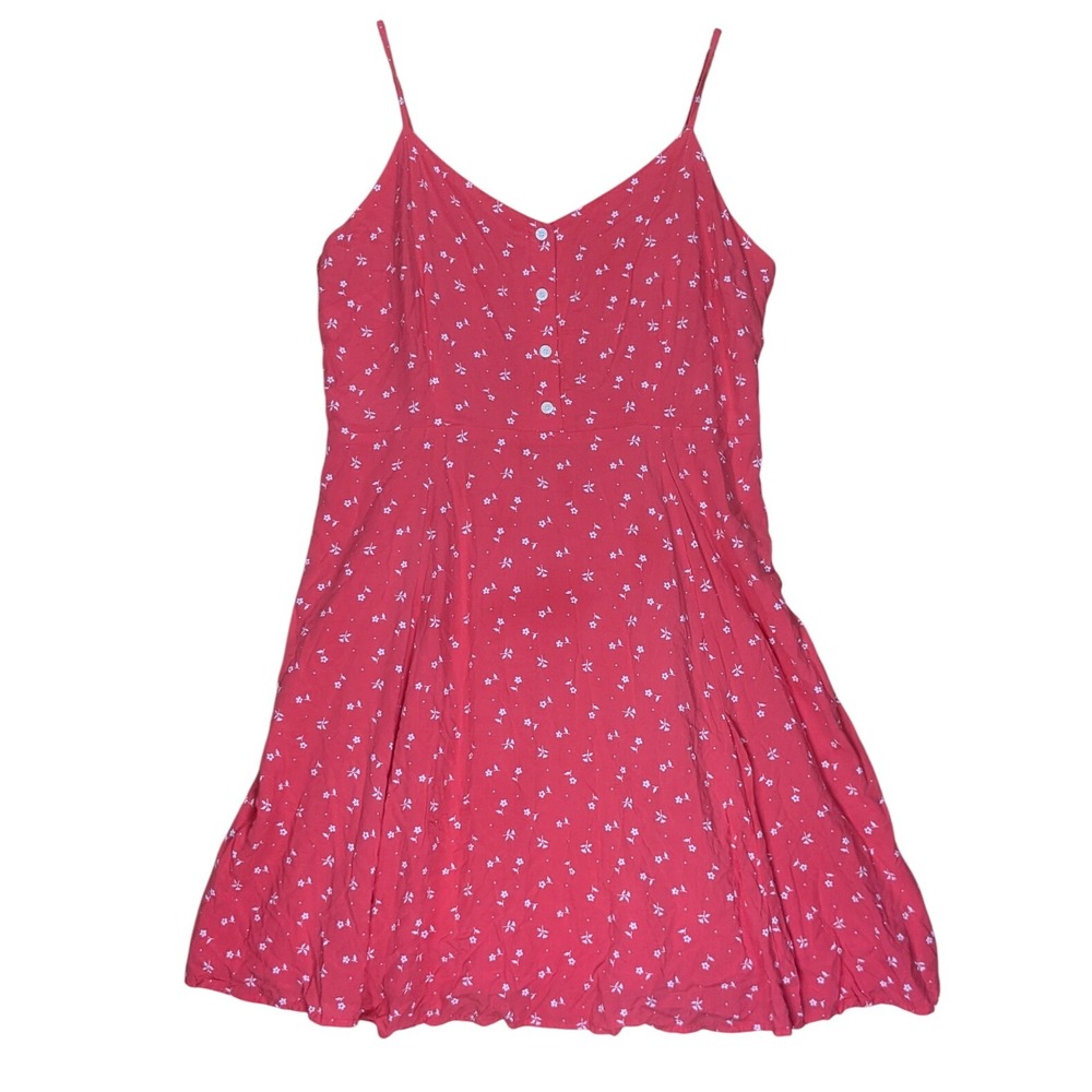 GAP Mini Sundress Coral Floral‎ Button Front Cute Feminine Lightweight Womens 16